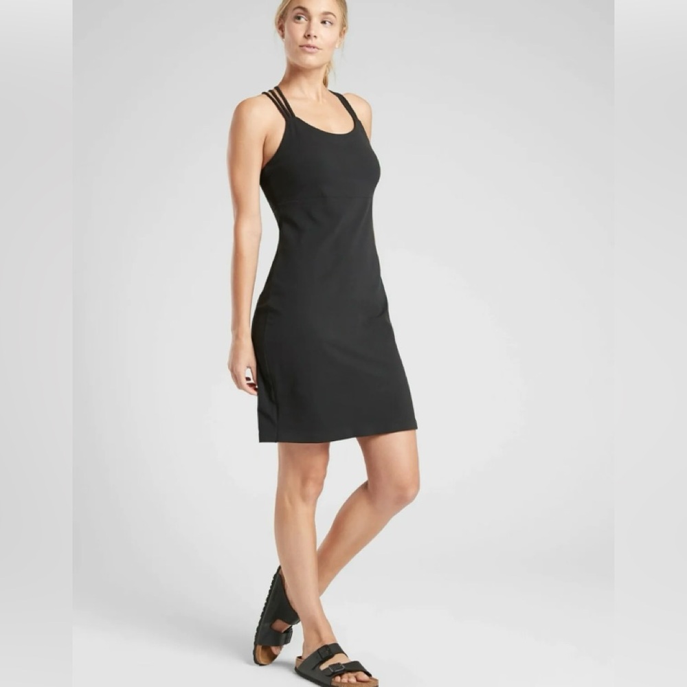Athleta Hyper Focused Bra Dress in Powervita, Black SIZE Large NWT $89